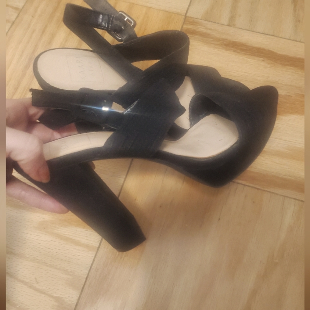 Worn once, Karen Millen strappy sandal heel